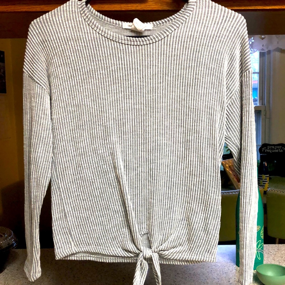 Gray long sleeve from caution to the wind